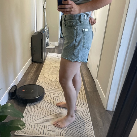 NEW 7 FOR ALLMAN KIND HIGH WAISTED SHORTS - Picture 3 of 10